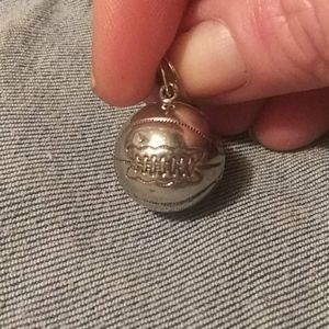 COPY - Antique Sterling Laced up Ball Charm